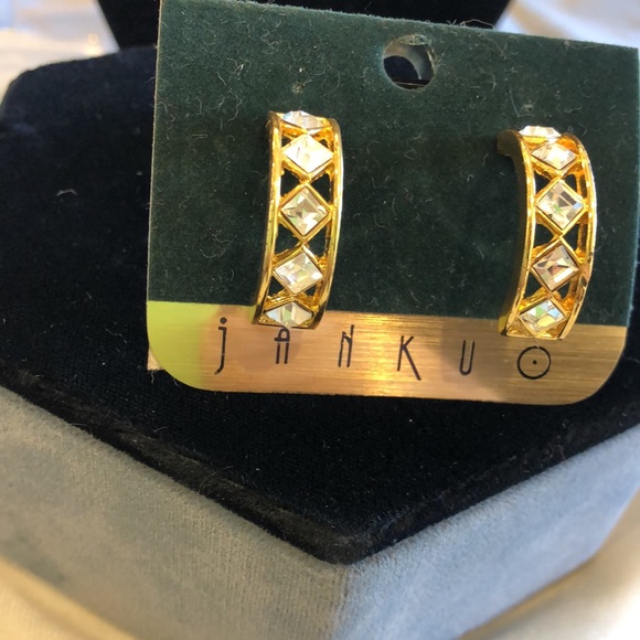 Harlequin Cubic Zirconia Hoop Earrings-Boutique - Picture 2 of 8